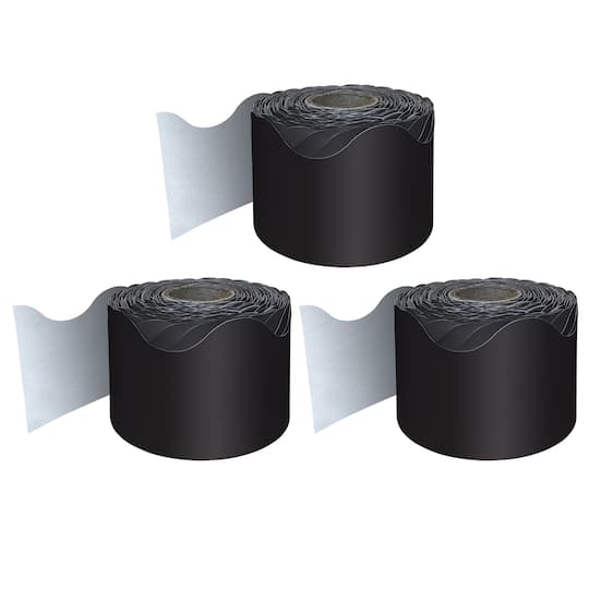 Carson Dellosa® Black Rolled Scalloped Border, 195ft.